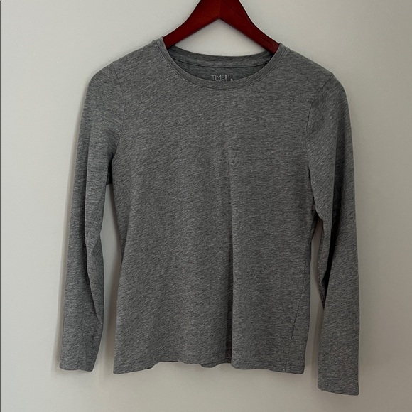 Time and Tru Charcoal Heather 100% Cotton Long Sleeve Top Size S - Picture 14 of 14